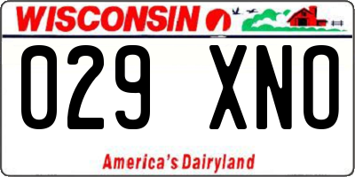WI license plate 029XNO