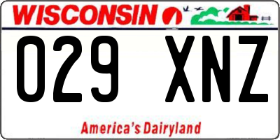 WI license plate 029XNZ