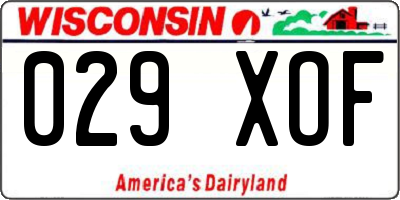 WI license plate 029XOF