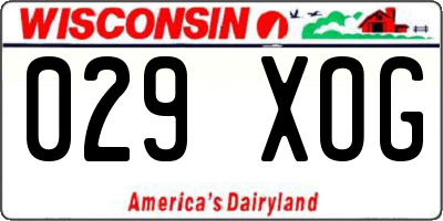 WI license plate 029XOG