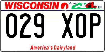 WI license plate 029XOP