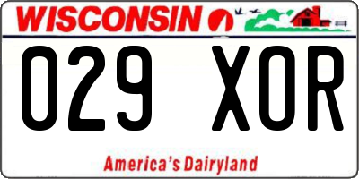 WI license plate 029XOR