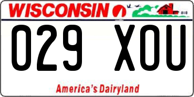 WI license plate 029XOU