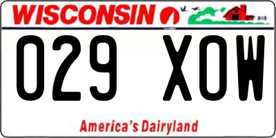 WI license plate 029XOW