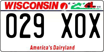 WI license plate 029XOX