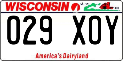WI license plate 029XOY