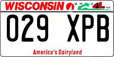 WI license plate 029XPB