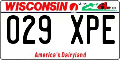 WI license plate 029XPE