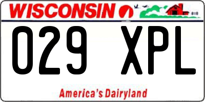 WI license plate 029XPL