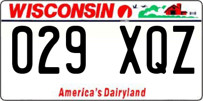 WI license plate 029XQZ
