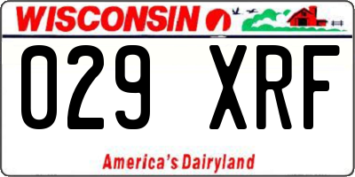 WI license plate 029XRF