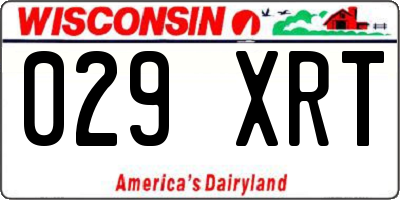 WI license plate 029XRT
