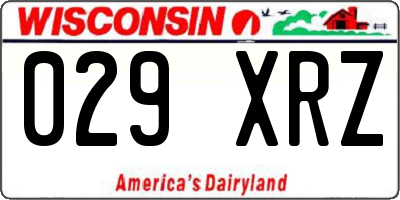 WI license plate 029XRZ