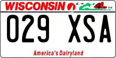 WI license plate 029XSA