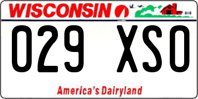 WI license plate 029XSO