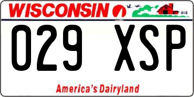 WI license plate 029XSP