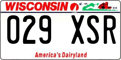 WI license plate 029XSR