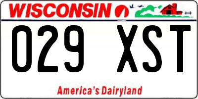 WI license plate 029XST