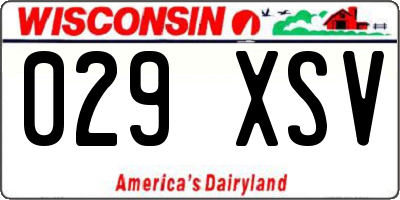 WI license plate 029XSV