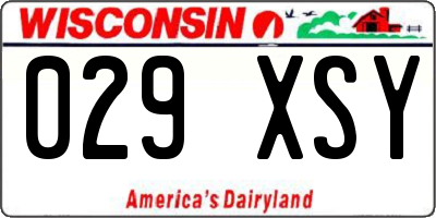 WI license plate 029XSY