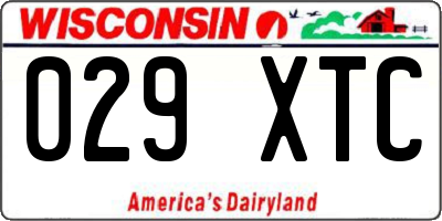 WI license plate 029XTC