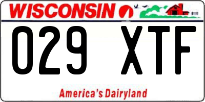 WI license plate 029XTF