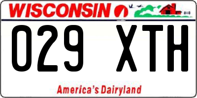 WI license plate 029XTH