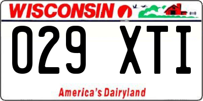 WI license plate 029XTI