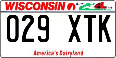 WI license plate 029XTK