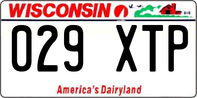 WI license plate 029XTP