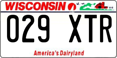 WI license plate 029XTR