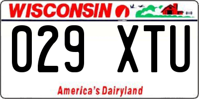 WI license plate 029XTU
