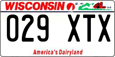 WI license plate 029XTX