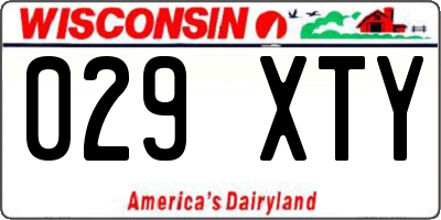 WI license plate 029XTY