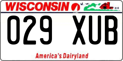 WI license plate 029XUB