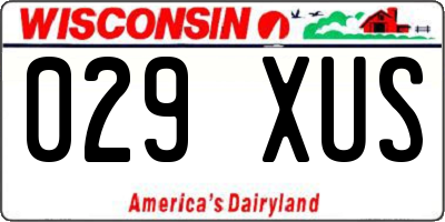 WI license plate 029XUS