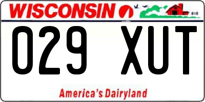 WI license plate 029XUT
