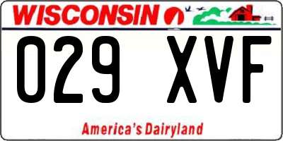 WI license plate 029XVF
