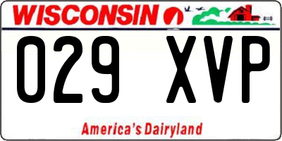 WI license plate 029XVP