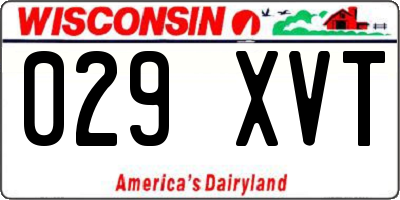 WI license plate 029XVT