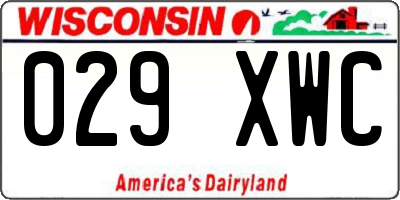 WI license plate 029XWC