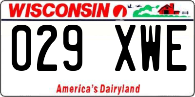 WI license plate 029XWE