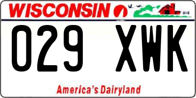 WI license plate 029XWK