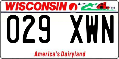 WI license plate 029XWN