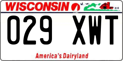 WI license plate 029XWT
