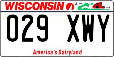 WI license plate 029XWY