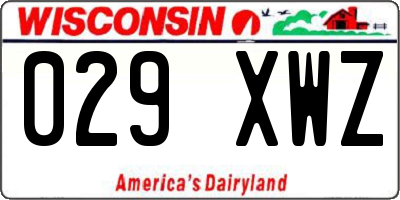 WI license plate 029XWZ
