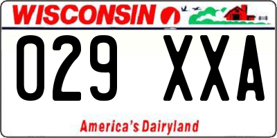 WI license plate 029XXA
