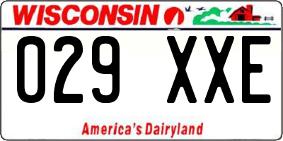 WI license plate 029XXE