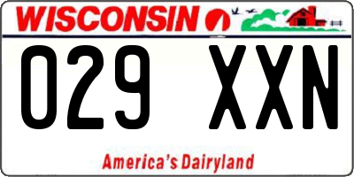 WI license plate 029XXN